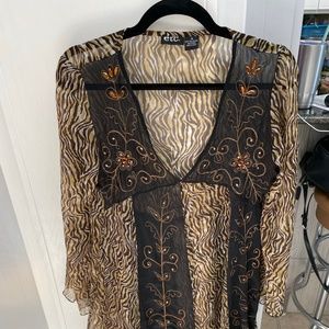 Sheer Animal Print Top